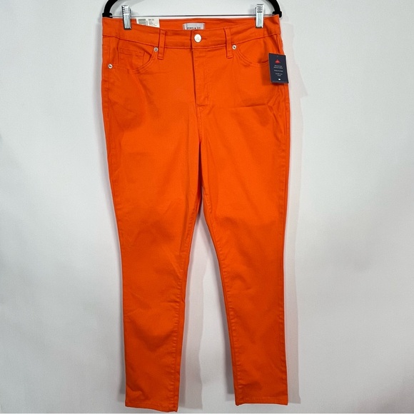 Crown & Ivy High Rise Skinny Orange Neo Jeans Pants Sz 12 New with tags NWT - Picture 2 of 5